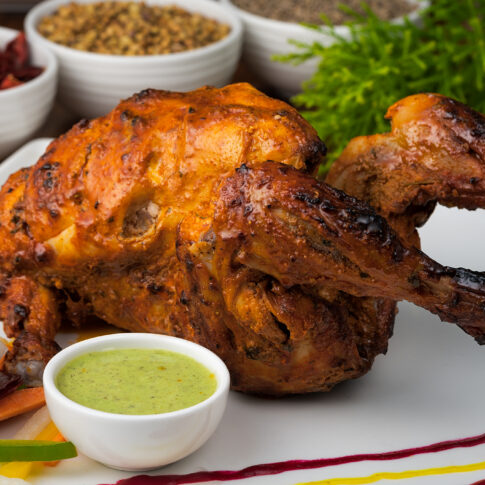 Roasted Chicken, Indian Food.